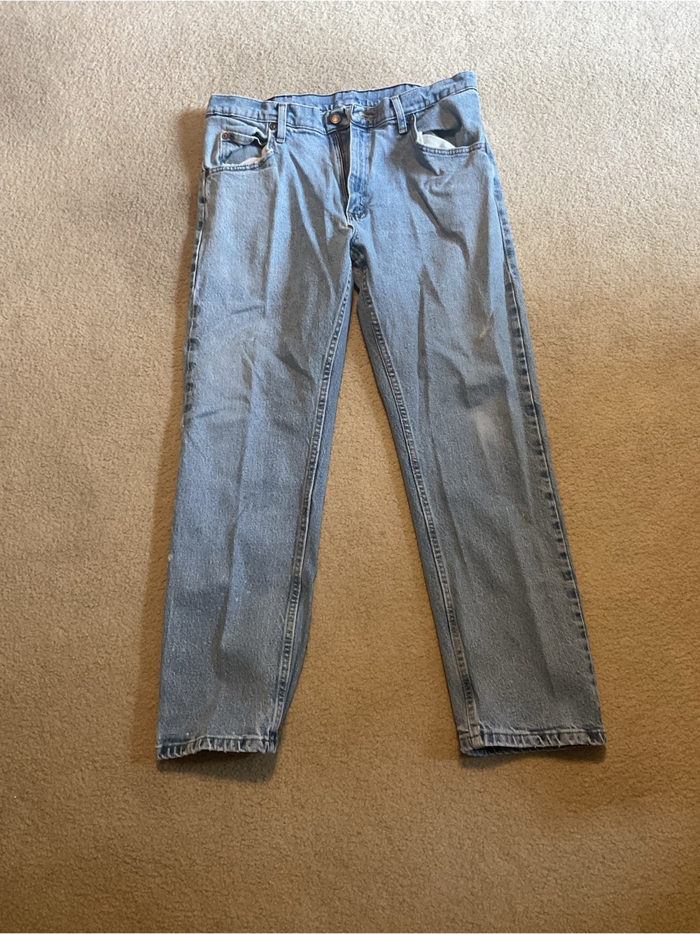 Wrangler Light Blue Straight Leg Men's Jeans